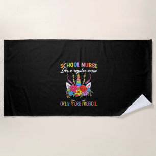 Serviette De Plage Infirmière scolaire féminine Licorne Magique Retou