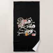Serviette De Plage Infirmière Skeleton Funny Halloween Soins de santé (Devant)