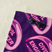 Serviette De Plage Ingénieur civil rose (En situation)