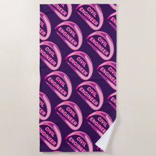 Serviette De Plage Ingénieur civil rose