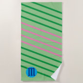 Serviette de plage initiale personnalisée (Devant)