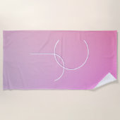 Serviette De Plage Initiales de chevauchement modernes 2 | Ombre rose (Devant)