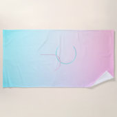 Serviette De Plage Initiales de chevauchement modernes 2 | Rose turqu (Devant)