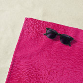 Serviette De Plage Initiales de monogramme scintillantes rose vif gla (En situation)