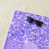 Serviette De Plage Initiales Monogramme avec Parties scintillant viol (En situation)