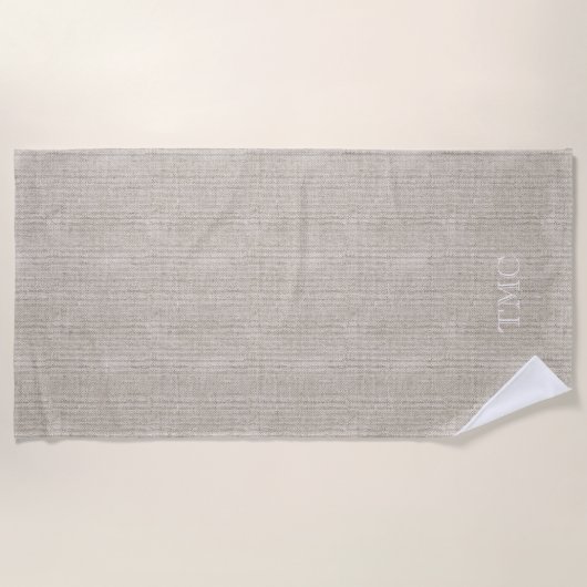 Serviette De Plage INITIALES Monogrammes Classiques Luxe Linge Fabric (Devant)
