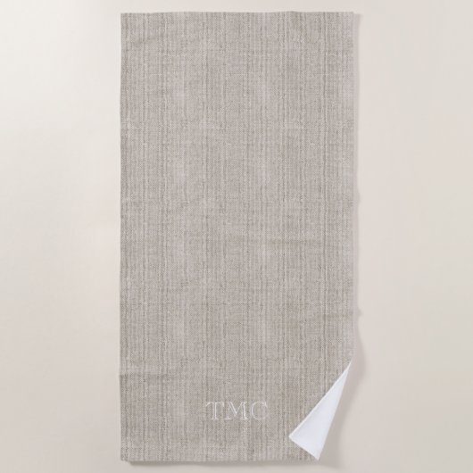 Serviette De Plage INITIALES Monogrammes Classiques Luxe Linge Fabric (Devant)