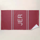Serviette De Plage Initiales monogrammes classiques personnalisées ro (Devant)