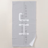 Serviette De Plage Initiales monogrammes modernes (ou autre texte) Gr (Devant)