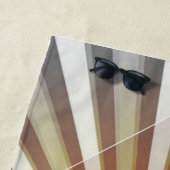 Serviette De Plage Initiales Monogrammes sur stries Starburst Gris Ja (En situation)