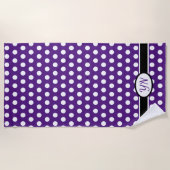 Serviette De Plage Initiales personnalisées Point Polka (Devant)