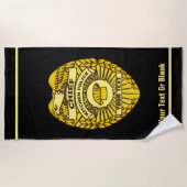 Serviette De Plage Insigne du chef de la police de cuisine (Devant)