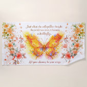 Serviette de plage inspirante papillon vibrant (Devant)