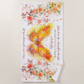 Serviette de plage inspirante papillon vibrant (Devant)