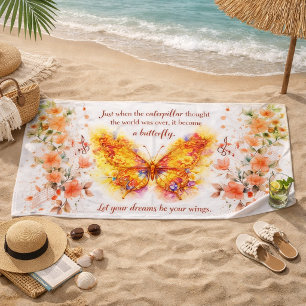 Serviette de plage inspirante papillon vibrant