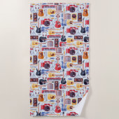 Serviette De Plage Instruments de musique colorés motif (Devant)