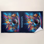 Serviette De Plage Instruments de musique de nom personnalisé (Devant)