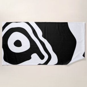 Serviette De Plage Into Deep : Abstrait noir & blanc