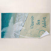 Serviette De Plage Intoxiqué de mer de vitamine (Devant)