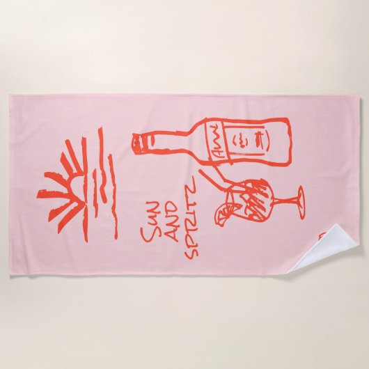 Serviette De Plage Invitation de Bachelorette Sun et Spritz (Devant)
