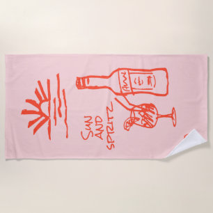 Serviette De Plage Invitation Enterrement de Vie de Jeune Fille Solei