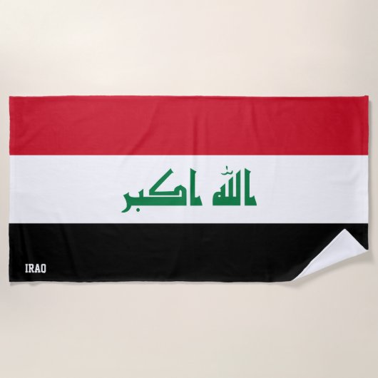 Serviette De Plage Irak Drapeau splendide patriotique (Devant)