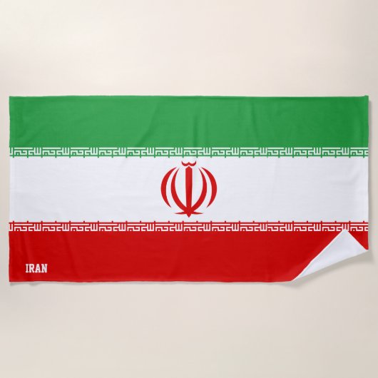 Serviette De Plage Iran Drapeau splendide patriotique (Devant)