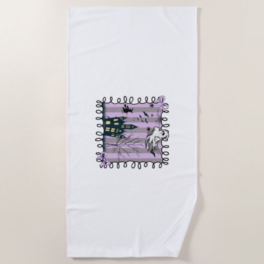 Serviette De Plage Iridescente Coquette Halloween (Devant)