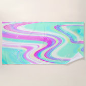 Serviette De Plage Iridescente Holographique Liquide Swirl (Devant)