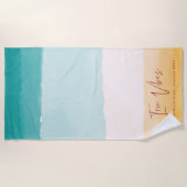 Serviette De Plage Irie Vibes | Ombre Plage Soleil & Sable Monogramme (Devant)