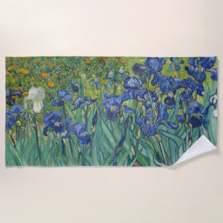 Serviette De Plage Iris, Peinture à l'huile de fleurs, Vincent Van Go