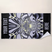 Serviette De Plage Iris Violet Art Fractal de Géométrie Sacrée (Devant)