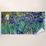 Serviette De Plage Irises par Vincent van Gogh<br><div class="desc">Irises de Vincent van Gogh,  1889.</div>