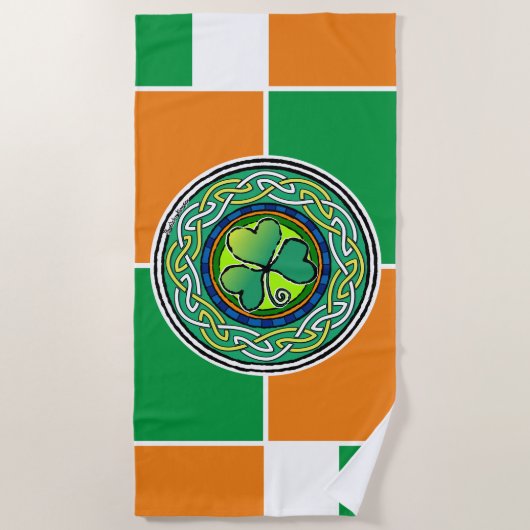 Serviette De Plage Irish shamrock (Devant)