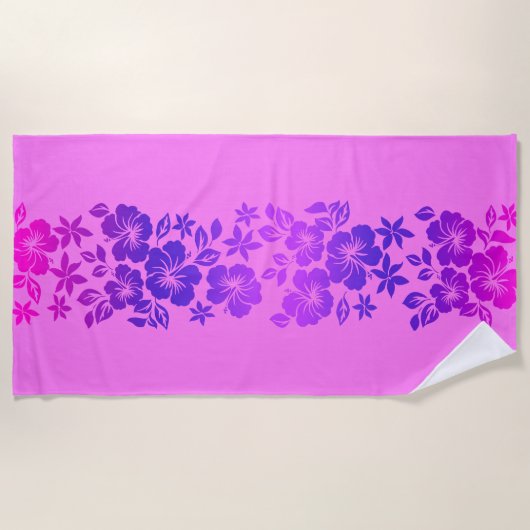 Serviette De Plage Island Blend Hawaiian Hibiscus Floral - Rose (Devant)