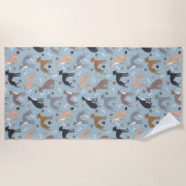 Serviette de plage italienne Greyhound Dog Bones a (Devant)