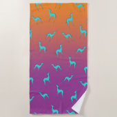Serviette De Plage Italienne Greyhound Silhouette Motif Couleurs Ombr (Devant)