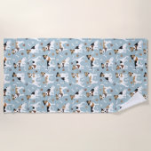Serviette De Plage Jack Russell Terrier Paws and Bones (Devant)