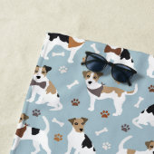 Serviette De Plage Jack Russell Terrier Paws and Bones (En situation)