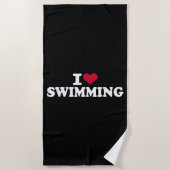 Serviette De Plage J'adore nager (Devant)