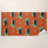 Serviette De Plage Jaguar noir (Devant)