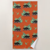 Serviette De Plage Jaguar noir (Devant)