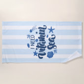 Serviette De Plage J'ai besoin de la mer de vitamine (Devant)