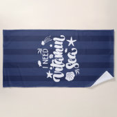 Serviette De Plage J'ai besoin de mer vitaminée (Devant)