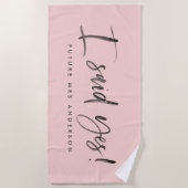 Serviette De Plage J'ai dit oui ! fiançailles aquarelle (Devant)