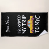 Serviette De Plage J'Ai Survécu À Mon Voyage À New York (Devant)