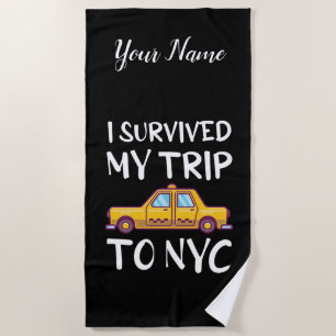 Serviette De Plage J'Ai Survécu À Mon Voyage À New York