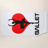 Serviette De Plage J'aime et adore le ballet génial unique (Devant)