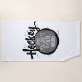 Serviette De Plage J'aime le hockey (Devant)