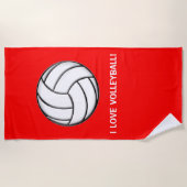 Serviette De Plage J'aime le volleyball ! (Devant)